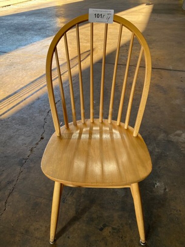 Brown Wooden Dining Chairs! 4x Your Bid! - Image 1 of 4