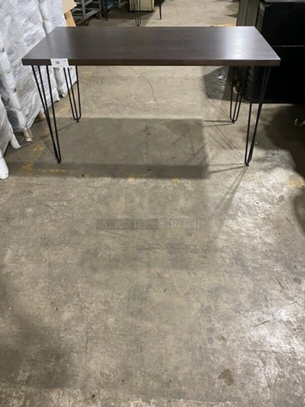 Brand New! Red Oak Rectanglur 1.5 Inch Thick BUTCHER BLOCK Style Solid Wood Walnut Finish Dining Table! On Metal Legs! - Image 3 of 8