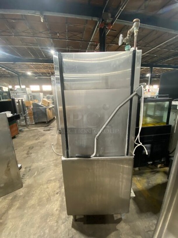 Champion Commercial Pass-Through Dishwasher Machine! All Stainless Steel! On Legs! With Right Side Dishwasher Table! With Back And One Side Splash! Model: DHBT SN: D11038937 208/240V 60HZ 3 Phase - Image 2 of 12