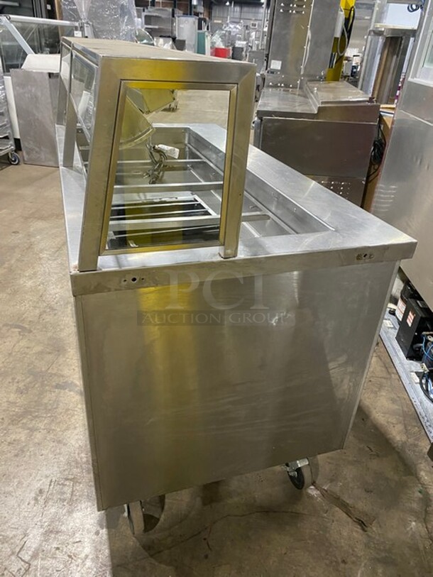 Craig Commercial Refrigerated Food Serving Station Counter/Cold Pan! With Sneeze Guard! With Underneath Storage Space! All Stainless Steel Body! On Casters! Model: LB530SC! 115V 1 Phase! - Image 2 of 10