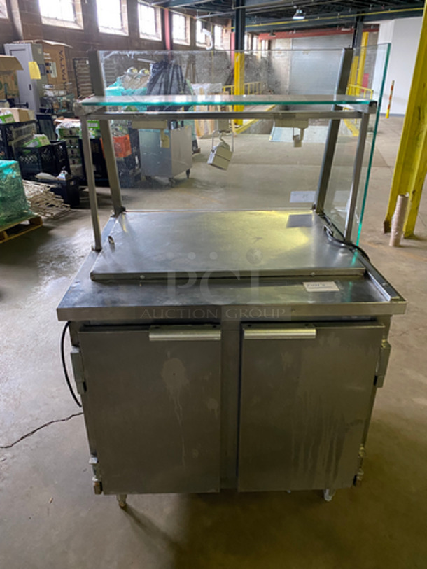 COOL! Leader Commercial Single Door Refrigerated Lowboy/Worktop Cooler! With Poly Coated Racks! With Front Glass!  All Stainless Steel! On Legs! Model: NSFB27S/C SN: NK12M0092A 115V 60HZ 1 Phase - Image 3 of 10