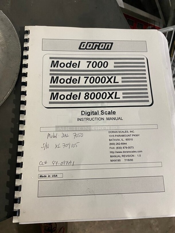 Doran Stainless Steel Commercial Scale!  MODEL 7000XML SN: XL709105 115V  - Image 6 of 6