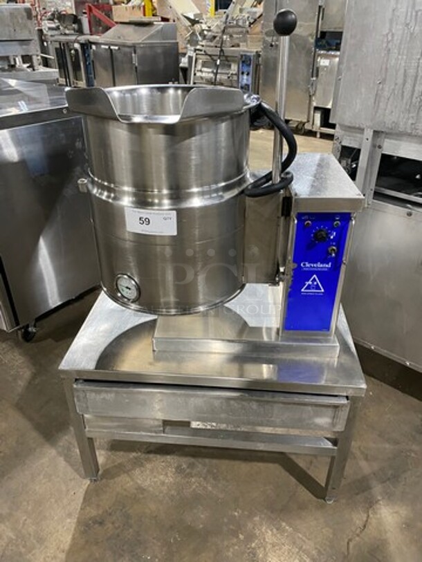 Cleveland Commercial Electric Powered Tilting Soup Kettle! All Stainless Steel! On Legs!