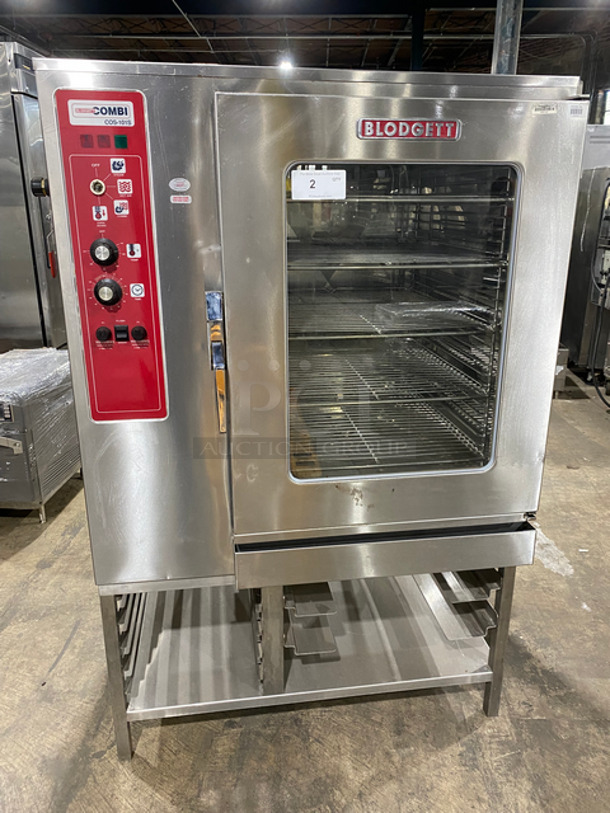 WOW! Blodgett Commercial Electric Powered Single Door Oven/Steamer Combi Oven! With View Through Door! With Metal Oven Racks! With Pan Rack Holder Area Underneath! All Stainless Steel! On Legs! Model: COS101S SN: 081793HG014S 208V 60HZ 3 Phase