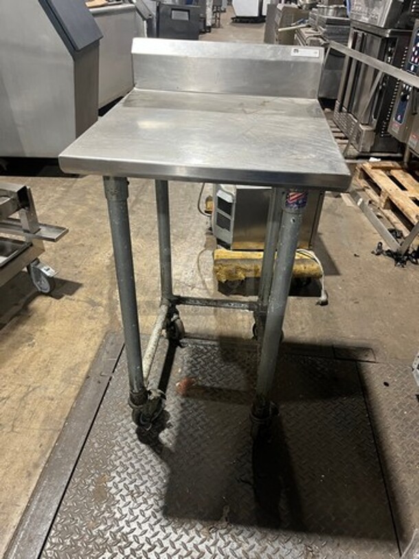 John Boos All Stainless Steel Open Base Work/Prep Table! With Raised Backsplash! On casters!  - Image 2 of 5