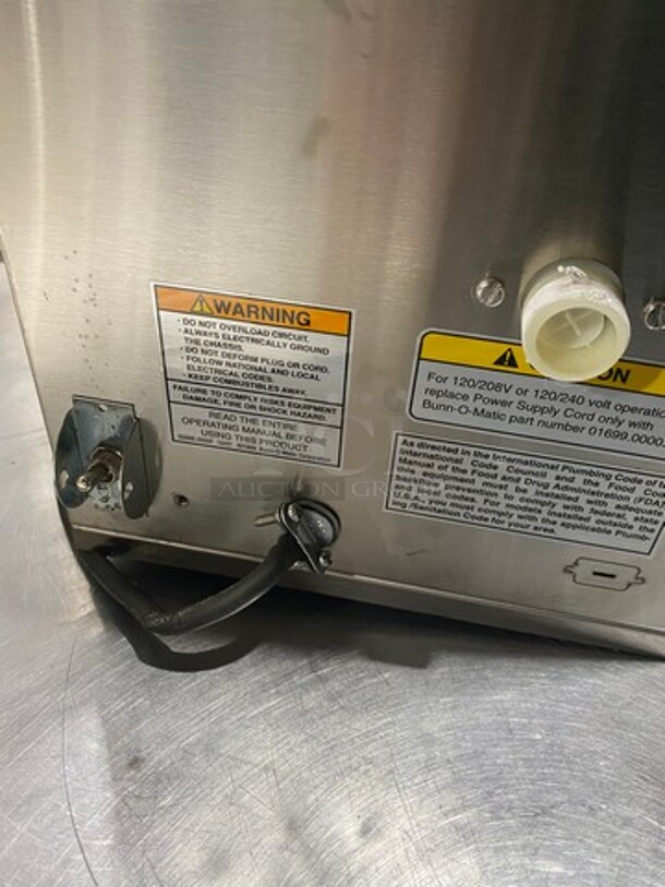 Bunn Commercial Countertop Coffee Brewing Machine! With Hot Water Dispenser! All Stainless Steel! Model: ICBDV SN: ICB0026445 120V 60HZ 1 Phase - Image 5 of 10