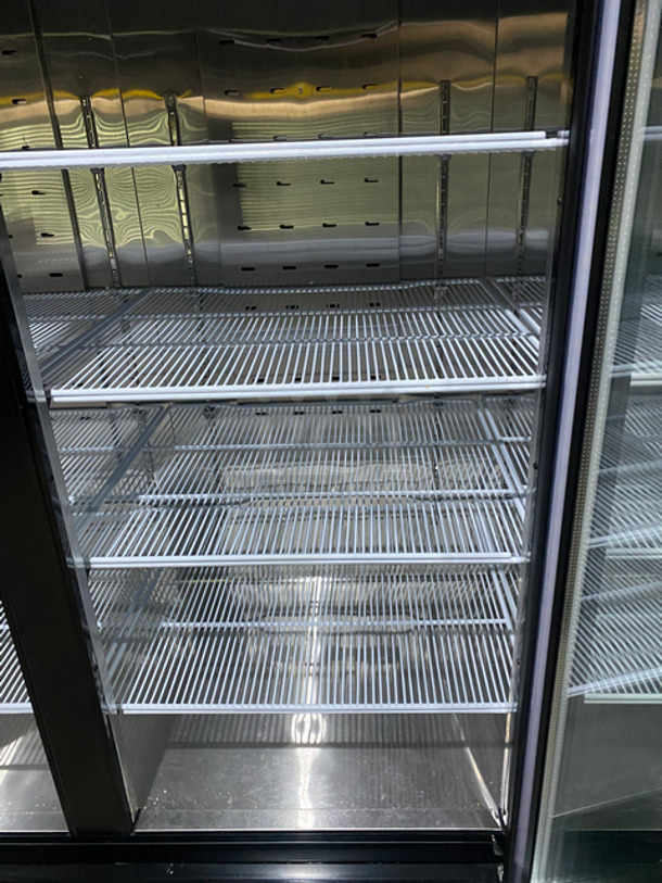 COOL! LIKE NEW! BARELY USED! LATE MODEL! 2021 Atosa 3 Door Reach In Freezer Merchandiser! With View Through Doors! Poly Coated Racks! On Casters! Still Under Manufacturers Warranty! Model: MCF8728GR SN: MCF8728GRAUS100321032100C40002 115/208/230V 60HZ 1 Phase - Image 6 of 9