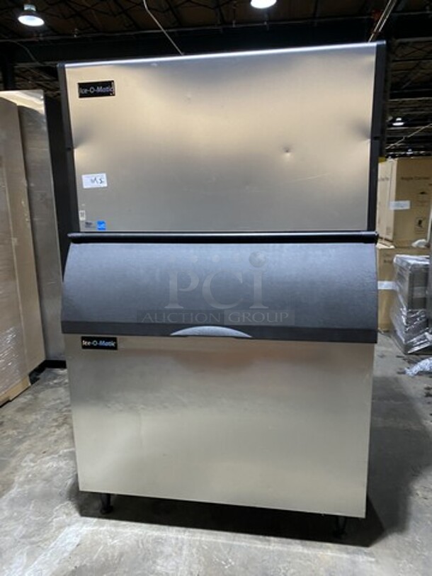 Sweet! Ice-O-Matic AIR COOLED 1500LBS Ice Machine! On Ice-O-Matic Ice Bin! Model ICE1406HA6 Serial 15061280012856! 208/230V 1 Phase! On Legs! 2 X Your Bid Makes One Unit!  