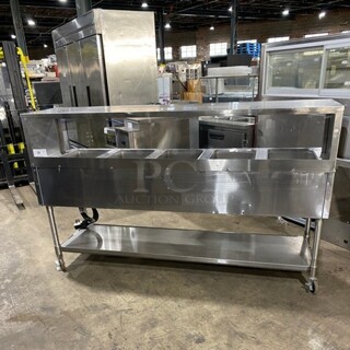 Eagle Commercial Electric Powered 5 Well Steam Table! With Storage Space Underneath! All Stainless Steel! On Casters! MODEL YSPHT5 SN:2008990224 208V 1PH