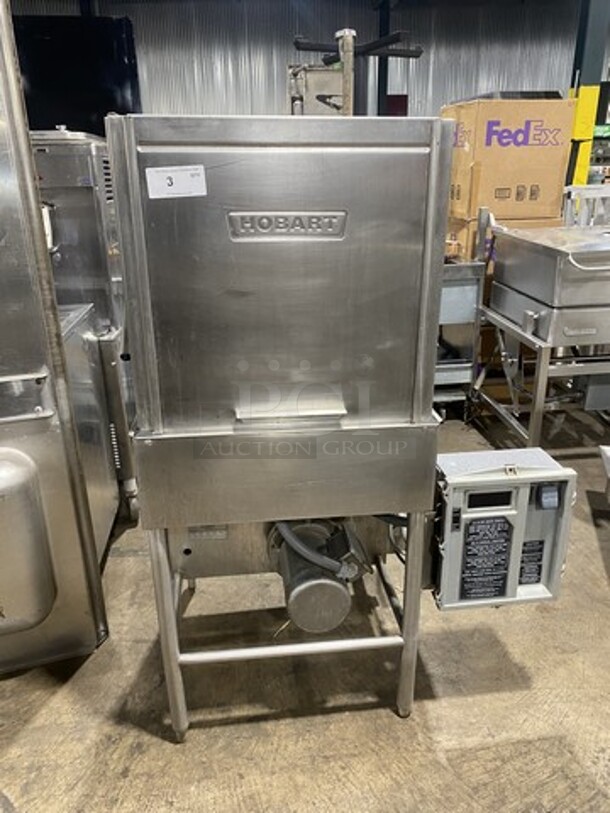 Hobart Heavy Duty Commercial Upright Pass Through Dishwasher! With Entering & Receiving Wash Table! With Garbage Disposal!  All Stainless Steel! On Legs! - Image 2 of 9