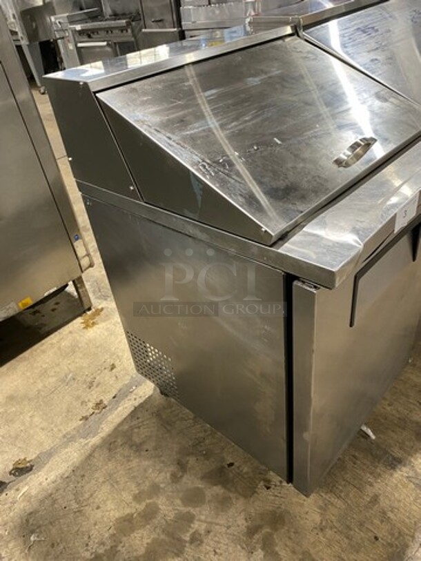 True Commercial Refrigerated Sandwich Prep Table! With 3 Door Storage Space Underneath! Poly Coated Racks! All Stainless Steel! On Casters! Model: TSSU7218 SN: 14477571 115V 60HZ 1 Phase - Image 3 of 9