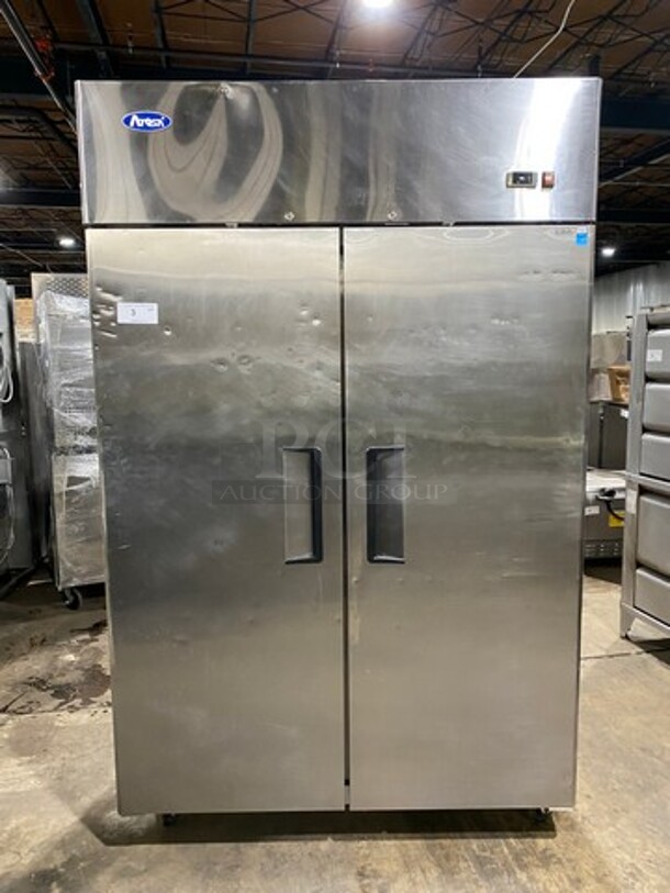 WOW! Late Model 2017! Atosa Commercial 2 Door Reach In Freezer! With Poly Coated Racks! All Stainless Steel! On Casters! Model: MBF8002 SN: MBF8002AUS100317030800C40012 115V 60HZ 1 Phase! Working When Removed!