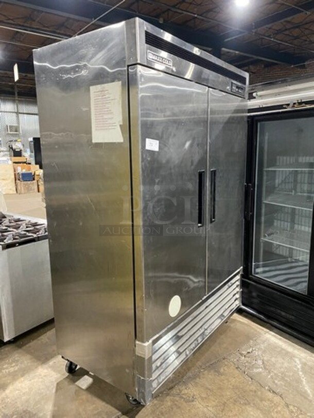 COOL! Maxx Cold Commercial 2 Door Reach In Refrigerator! With Poly Coated Racks! Solid Stainless Steel! On Casters! Model: MCR49FDRE 115V 60HZ 1 Phase - Image 2 of 10