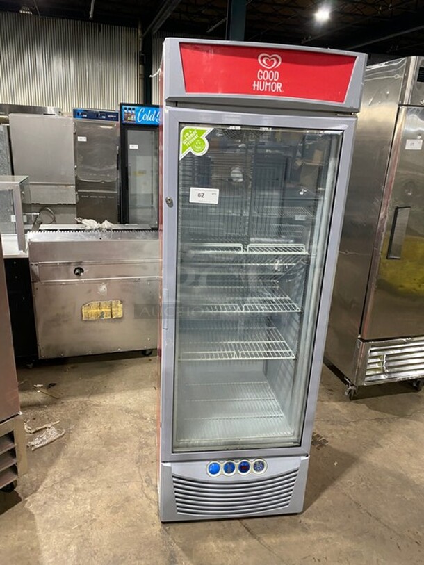 AWESOME! Iarp Commercial Single Door Reach In Ice Cream Merchandiser! With Poly Coated Racks! 110-120V! Model: EIS553 SN: 15FE93319! - Image 1 of 9