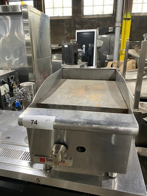 Cecilware Pro Commercial Countertop Gas Powered Flat Top Griddle! With Back And Side Splashes! All Stainless Steel! On Legs! - Image 1 of 8