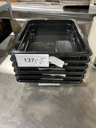 Cambro Black Poly Food Pans! 6x Your Bid!