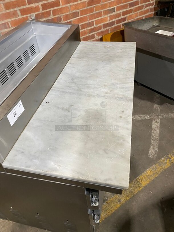 Nice Leader! ALL Stainless Steel Pizza Prep Table! Double Cold Storage! With Marble Cutting Board! On Wheels! 115V! 1 Phase! 60 HZ! Model: ESPT48 Serial: NP05C0836 - Image 6 of 10