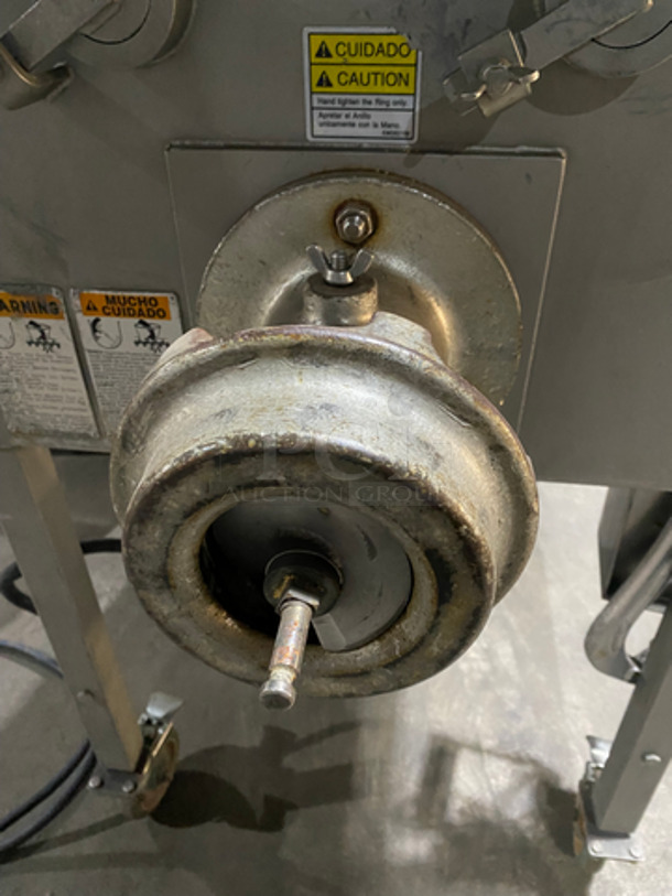 WOW! Biro Heavy Duty Meat Grinder/Mixer! All Stainless Steel! On Casters! Has 7.5 Horsepower! Model: EMG32 SN: 6494  60HZ 3 Phase - Image 7 of 11