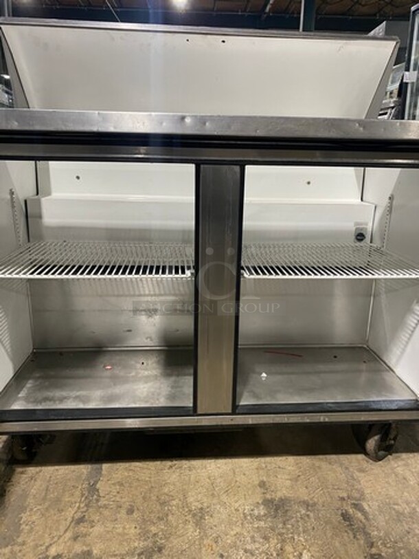 True Commercial Refrigerated Sandwich Prep Table! With 2 Door Underneath Storage Space! Poly Coated Racks! All Stainless Steel! On Casters! Model: TSSU4812 SN: 7399392 115V 60HZ 1 Phase - Image 6 of 11