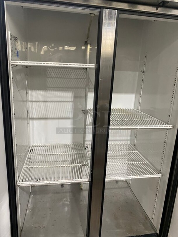 True Commercial 2 Door Reach In Cooler! With Poly Coated Racks! All Stainless Steel! On Casters! Working When Removed! Model: T35 SN:7018068 115V 1PH - Image 5 of 9