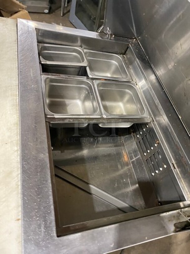 Adcraft Commercial Refrigerated Sandwich Prep Table! With Commercial Cutting Board! Single Door Storage Space Underneath! All Stainless Steel! On Casters! Model: SL1D SN: 6371420414100605 - Image 8 of 10