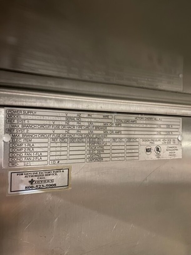 Victory Commercial Single Door Refrigerated Dough Retarder! All Stainless Steel! On Legs! Model: RS1DS7EW SN: B0496795 115V 60HZ 1 Phase - Image 8 of 12