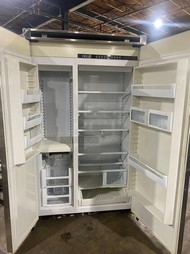 Viking Upright Half Cooler Half Freezer Combo Unit! With Poly Coated Racks And Shelves! All Stainless Steel!
 - Image 5 of 11