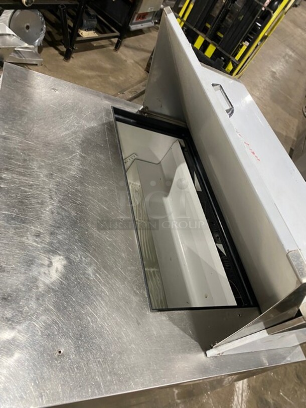 True Commercial Mega Top Refrigerated Sandwich Prep Table! With 2 Door Storage Space Underneath! All Stainless Steel! On Casters! Model: TSSU3608 SN: 5102103 115V 60HZ 1 Phase - Image 8 of 9