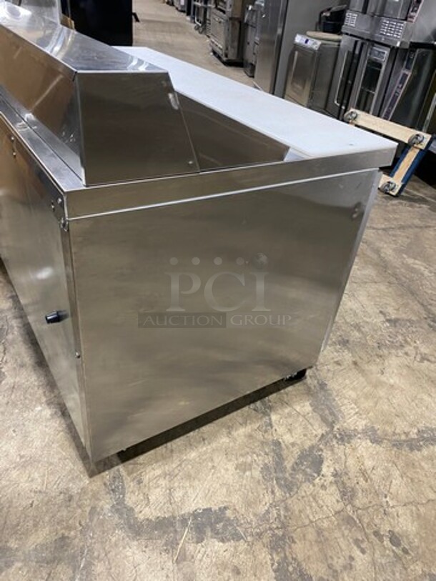 NICE! Continental Commercial Refrigerated Sandwich Prep Table! With Commercial Cutting Board! With 2 Door And 2 Drawer Underneath Storage Space! Poly Coated Racks! All Stainless Steel! On Casters! Model: RA60N12 SN: 16169412 115V 60HZ 1 Phase - Image 4 of 12