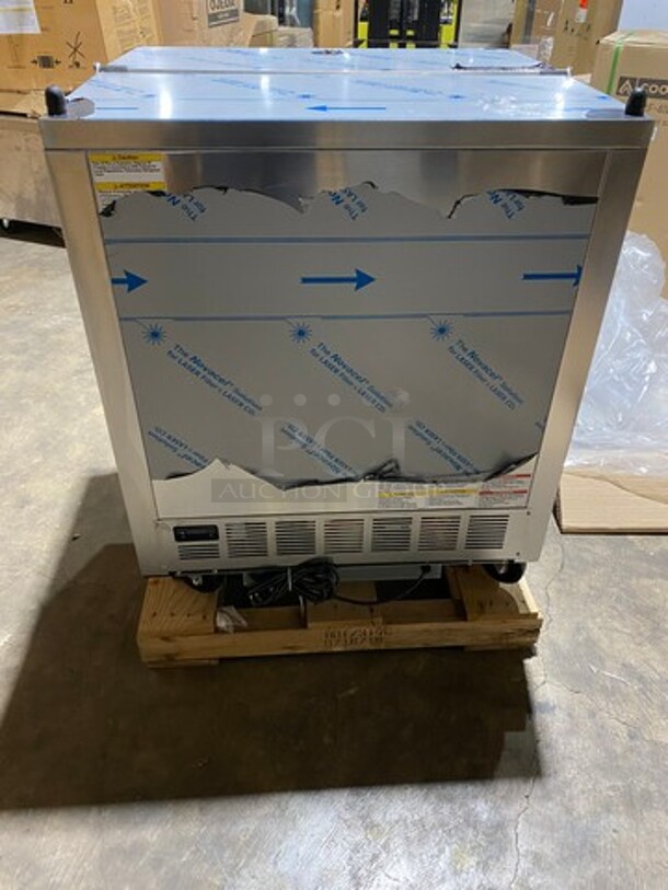 COOL! NEW! SCRATCH-N-DENT! Beverage Air Commercial Refrigerated Milk Cooler! Stainless Steel Body! On Casters! Model: SM34HCS SN: 13206661 115V 60HZ 1 Phase - Image 3 of 11