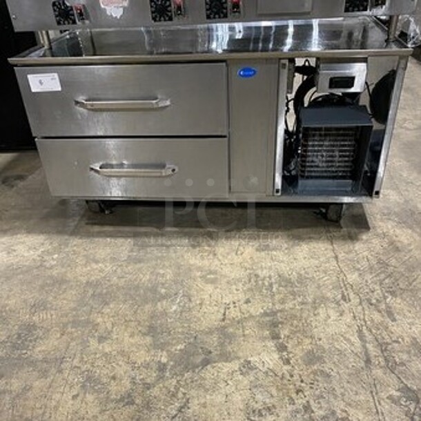 Randell Commercial 48 Inch Refrigerated Chef Base! With 2 Drawer Storage Space! All Stainless Steel! On Casters! Model: 20048SC SN: W13813161 115V 1 Phase