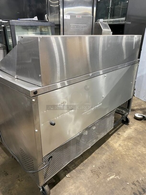 True Commercial Refrigerated Mega Top Sandwich Prep Table! With 2 Door Underneath Storage Space! With Poly Coated Racks! All Stainless Steel! On Casters! WORKING WHEN REMOVED! Model: TSSU6024MBST SN: 7983390 115V 60HZ 1 Phase - Image 4 of 9