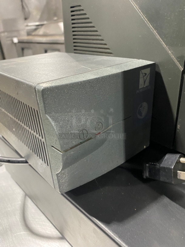 Countertop NCR Touchscreen Cashier Monitor! With Card Swipe! On Black Cash Box! With PowerVar Outlet Power Conditioner! - Image 7 of 9