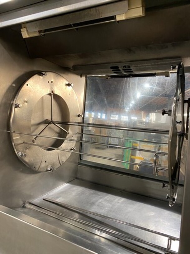 WOW! Hobart Commercial Electric Powered Rotisserie Machine! With Lower Food Warmer! All Stainless Steel! On Casters! Model: HRW330 SN: 750004202! 208V 60HZ 3 Phase! - Image 6 of 11