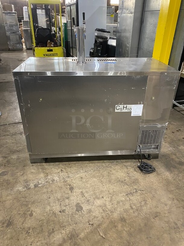 Atosa Commercial Single Tower Kegerator Cooler! With 2 Beer Taps! With 2 Door Underneath Storage Space! All Stainless Steel! 115V 1Phase! Model MKC58 Serial MKC58AUS100318091600C40018! - Image 2 of 11