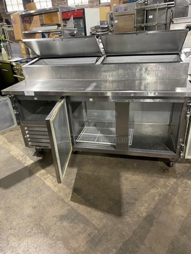 Leader Commercial Refrigerated Pizza Prep Table! With 3 Door Storage Space Underneath! All Stainless Steel! Model: ESPT72SC SN: NP08C2296 115V 60HZ 1 Phase - Image 5 of 10