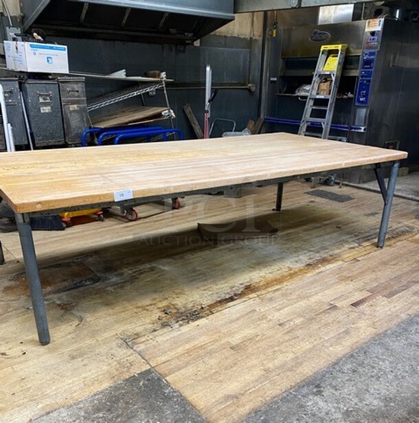 Heavy Duty 5 By 10, 1 1/2" Thick Bakery/ Butcher Block Prep Table! - Image 1 of 7