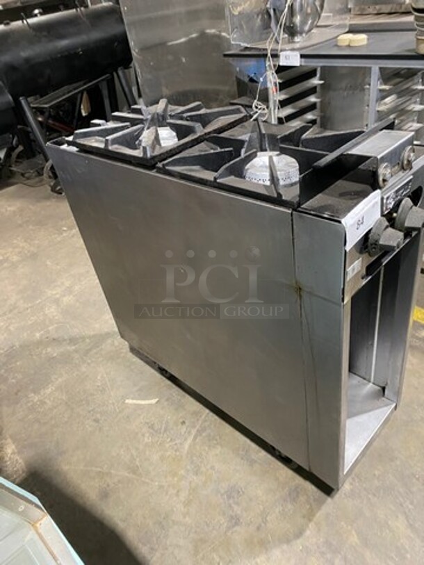 Wolf Commercial Natural Gas Powered 2 Burner Range! With Storage Space Underneath! All Stainless Steel! On Casters! Model: FB12 - Image 3 of 11