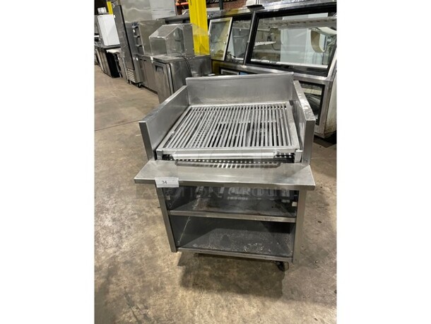 NICE! MagiKitch'N Commercial Natural Gas Powered Char Broiler Grill! With Back & Side Splashes! On Casters! - Image 1 of 7