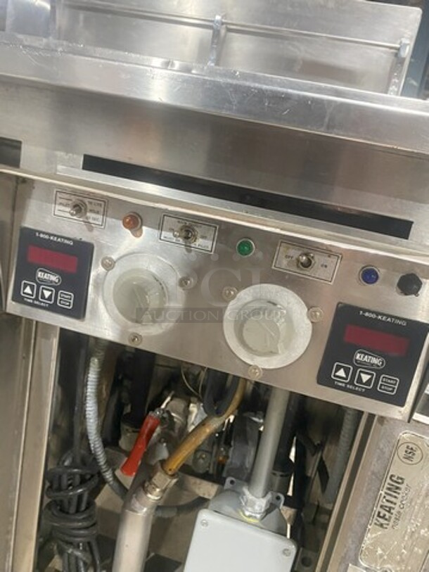 Keating All Stainless Steel Natural Gas Powered Pasta Cooking Station With Rinse/Dump Bay! With Disigtal Controls! Model 14Pasta Serial CPG41330! On Casters!  - Image 9 of 11
