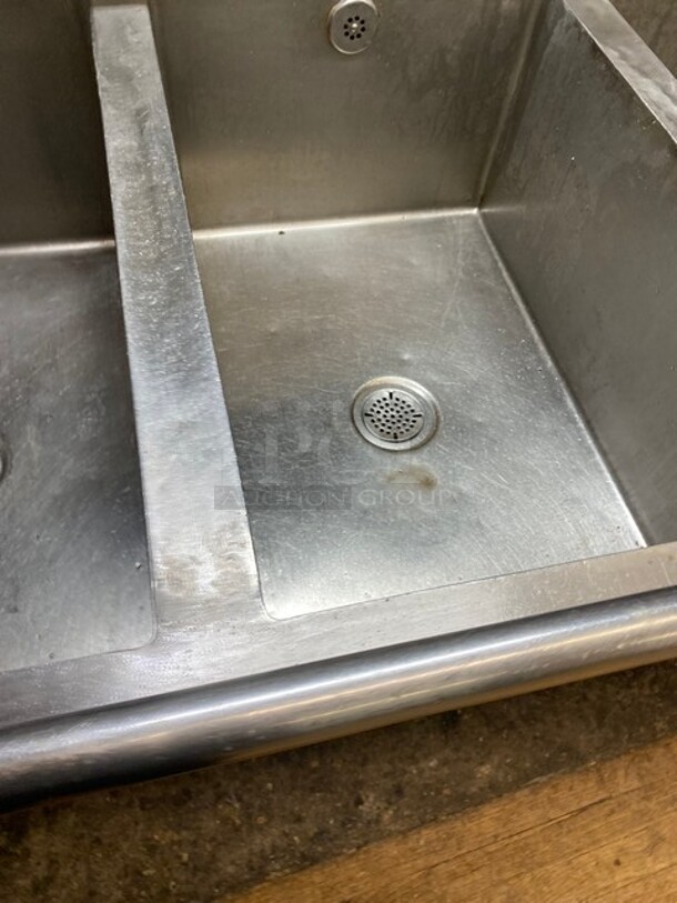 Advance Stainless Steel Commercial 3 Compartment Dish Washing Sink! With Dual Side Drain Board! With Faucet And Handles! Each Compartment 24x30 Excellent For Full Size Sheet Pans! - Image 7 of 9