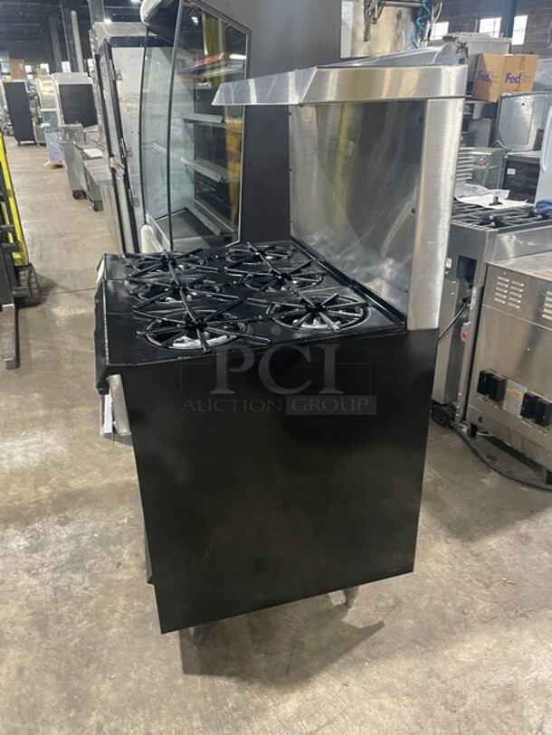 Great! Garland Commercial Natural Gas Powered 6 Burner Stove! With Oven Underneath! All Stainless Steel! With Raised Back Splash! GREAT FOR BIG POTS! On Legs! - Image 2 of 8