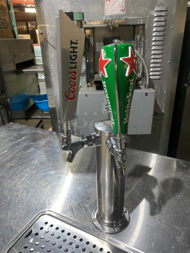 SWEET! Avantco Commercial Refrigerated 4 Tap Kegerator! With 2 Beer Towers! With 3 Door Storage Space Underneath! All Stainless Steel! On Legs! Model: 178UDD4HCS SN: 6213333519065710 115V 60HZ - Image 9 of 11