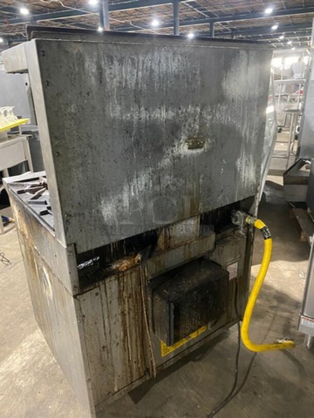 Garland Commercial Natural Gas Powered 6 Burner Stove! With Raised Backsplash & Overhead Salamander Shelf! With Convection Oven Underneath! All Stainless Steel! Model H286RC Serial 0303RG0779! On Casters! WORKING WHEN REMOVED! - Image 3 of 12