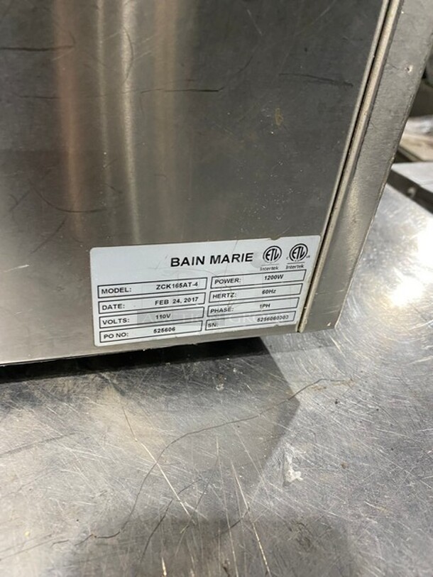 LATE MODEL! 2017 Omcan Commercial Countertop Single Bay Bain Marie/ Steam Table! All Stainless Steel! Model: ZCK165AT4 SN: 5256060303 110V 60HZ 1 Phase - Image 6 of 8