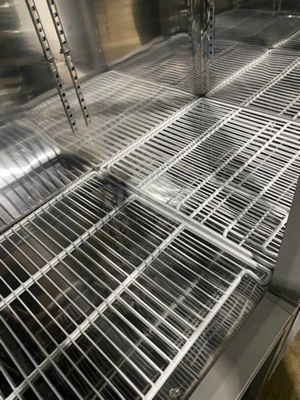 UNIQUE DAESUNG ALL STAINLESS-STEEL Dual Compressor 4 Split Door  Reach In Freezer! Model UDS45FIR!  On Casters! - Image 5 of 7