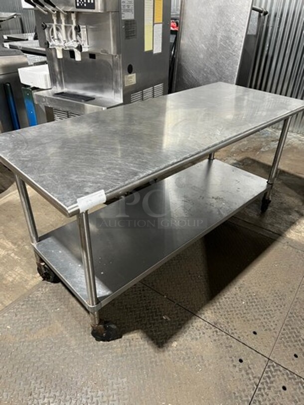 Solid Stainless Steel Work Top/ Prep Table! With Storage Space Underneath! On Legs! - Image 2 of 5