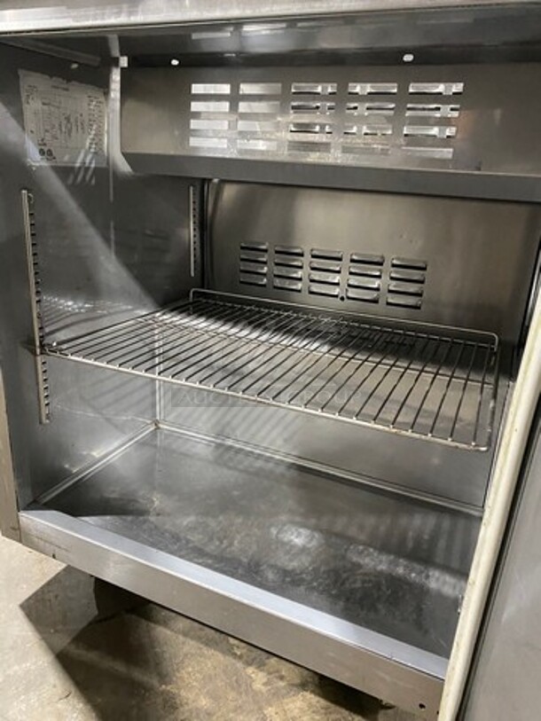 Avantco Commercial Refrigerated Sandwich Prep Table! Single Door Storage Space Underneath! All Stainless Steel! On Casters! Model: 178SCL1 115V - Image 6 of 7