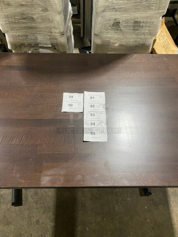 Brand New! Red Oak 30 By 60 1.5" Thick Dining Table! Walnut Finish! On Metal Legs!  - Image 8 of 10