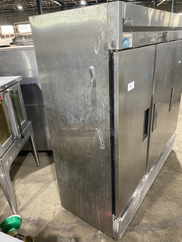 True Commercial 3 Door Reach In Cooler! With Poly Coated Racks! All Stainless Steel! Model: TS72 SN: 12896565 115V 60HZ 1 Phase - Image 2 of 10